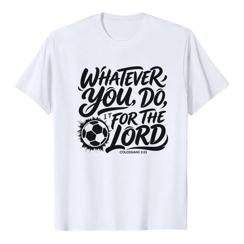Christianartworkshop Whatever You Do, Do It For The Lord Soccer Verse Premium T-Shirt made by Christian Art Workshop