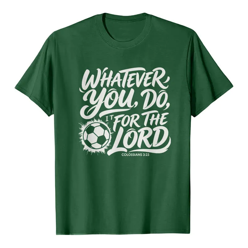 Christianartworkshop Whatever You Do, Do It For The Lord Soccer Verse Premium T-Shirt sold by Christian Art Workshop product image thumbnail 5