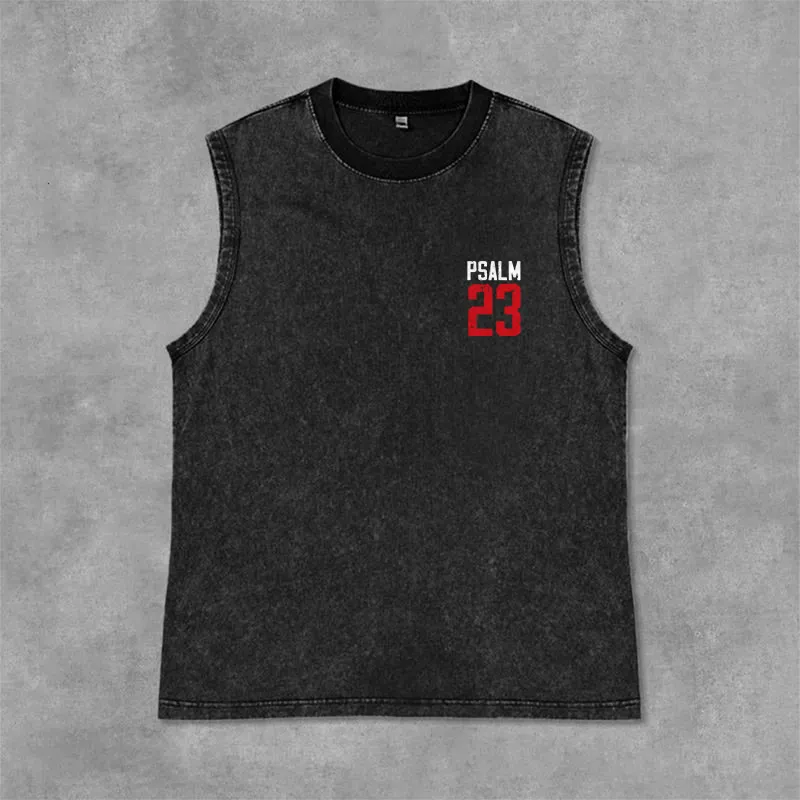 Christianartworkshop Psalm 23 The Lord Is My Shepherd Vintage Washed Tank Top sold by Christian Art Workshop product image thumbnail 4