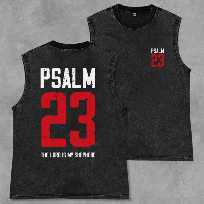 Christianartworkshop Psalm 23 The Lord Is My Shepherd Vintage Washed Tank Top sold by Christian Art Workshop