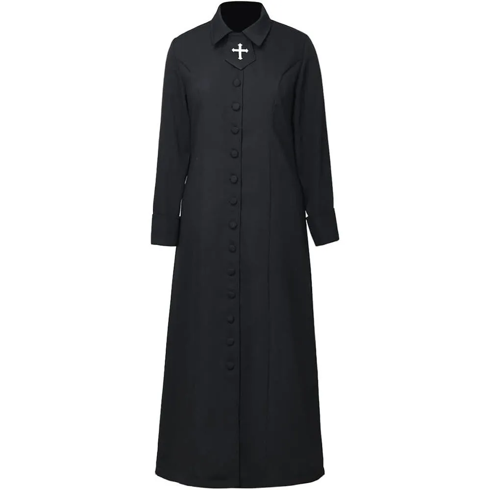 Christianartworkshop Women's Pastor Robe With Collar Cross Motif And Feminine Silhouette Women's Clergy Robe sold by Christian Art Workshop product image thumbnail 5