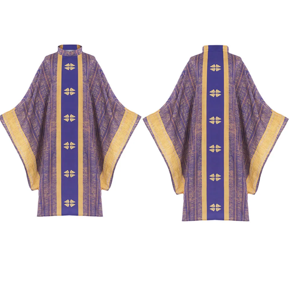 Christianartworkshop Traditional Clergy Chasuble With Central Panel And Floral Motifs Chasuble sold by Christian Art Workshop product image thumbnail 3