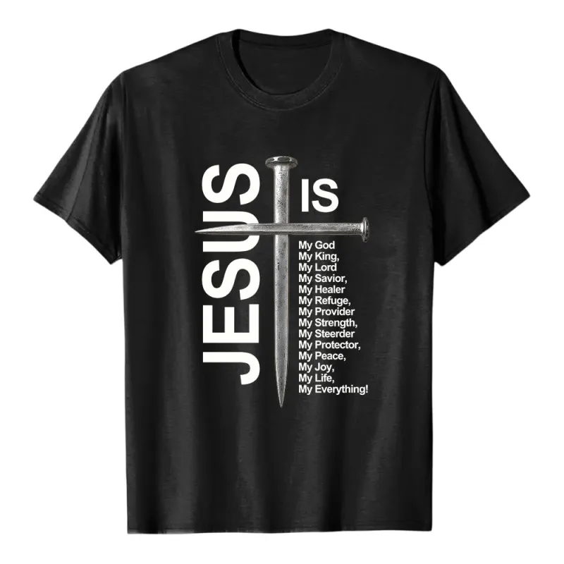 Christianartworkshop "Jesus Is My Everything" Nail Cross Premium Short Sleeve T-Shirt made by Christian Art Workshop