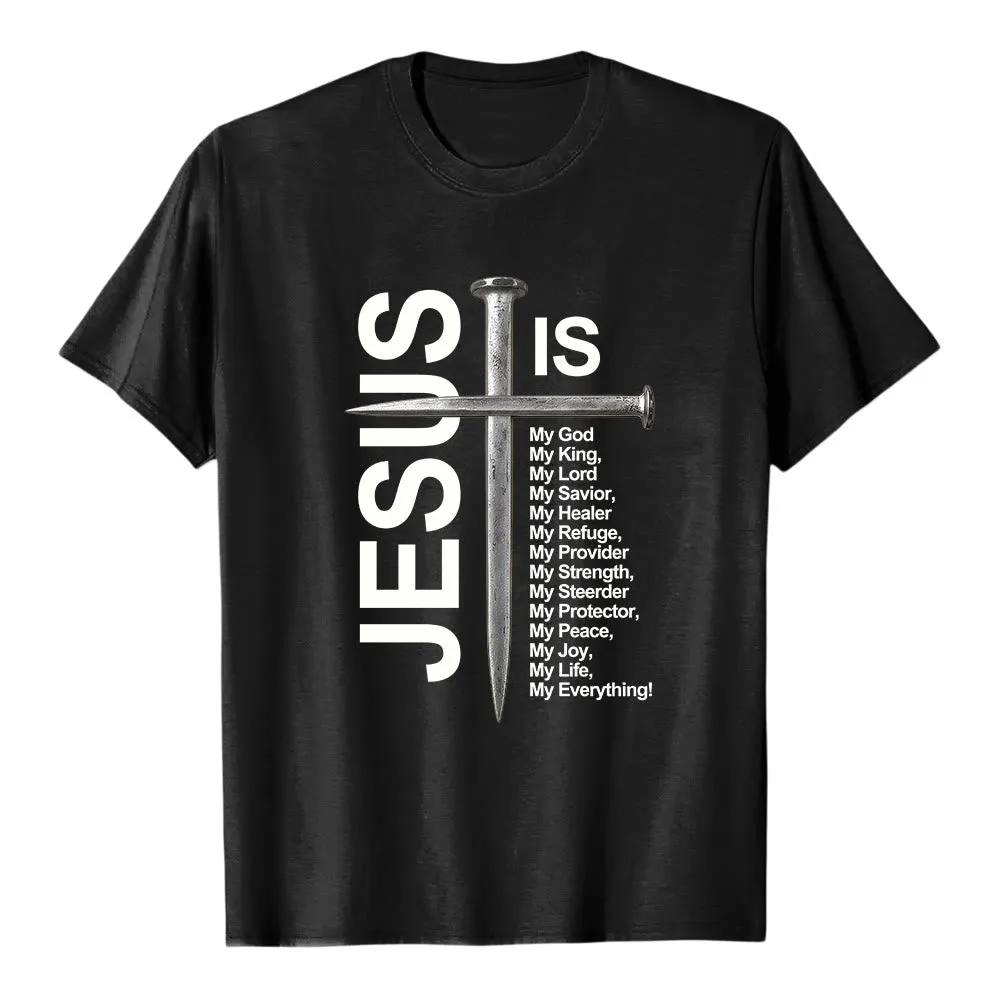 Christianartworkshop "Jesus Is My Everything" Nail Cross Premium Short Sleeve T-Shirt sold by Christian Art Workshop