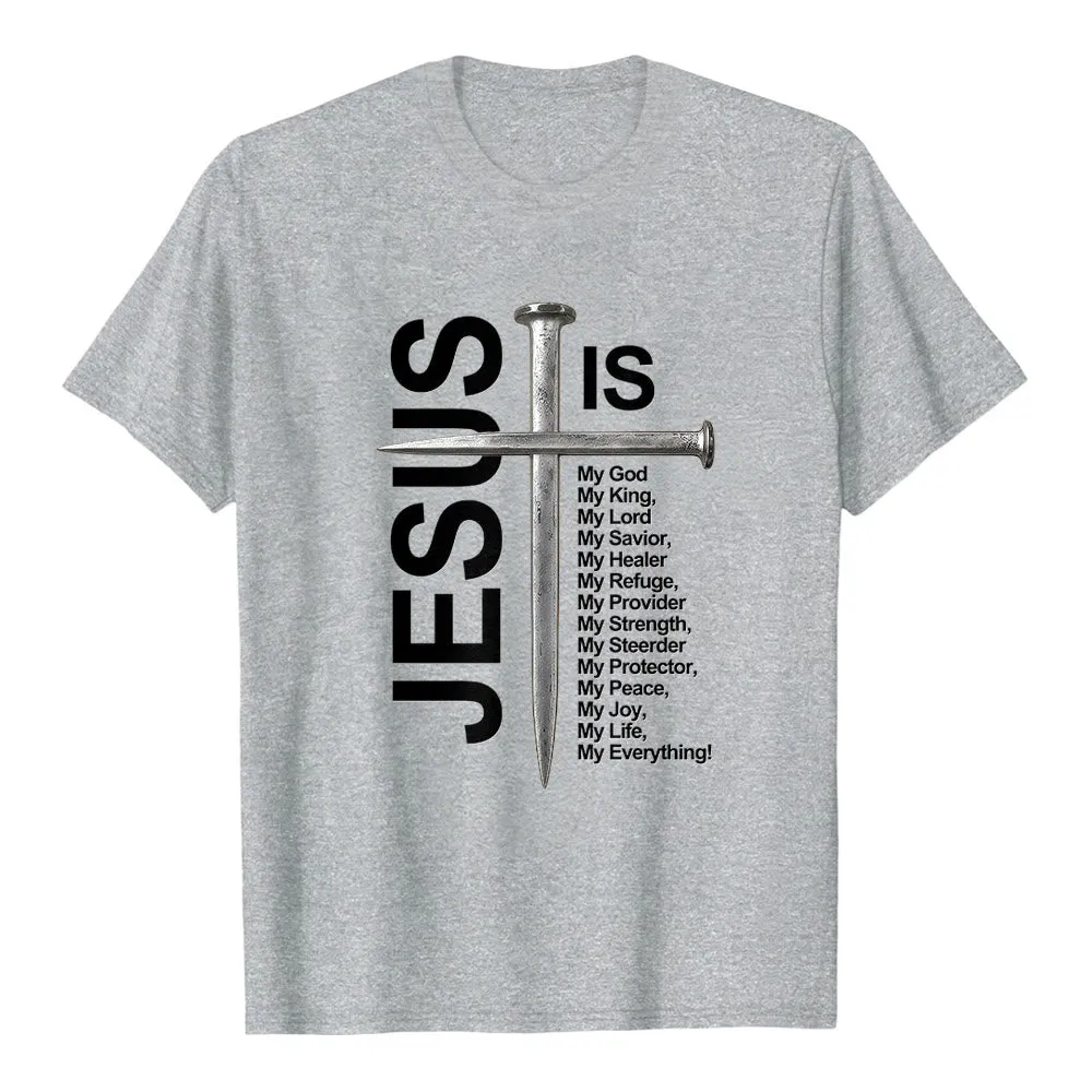 Christianartworkshop "Jesus Is My Everything" Nail Cross Premium Short Sleeve T-Shirt sold by Christian Art Workshop product image thumbnail 3