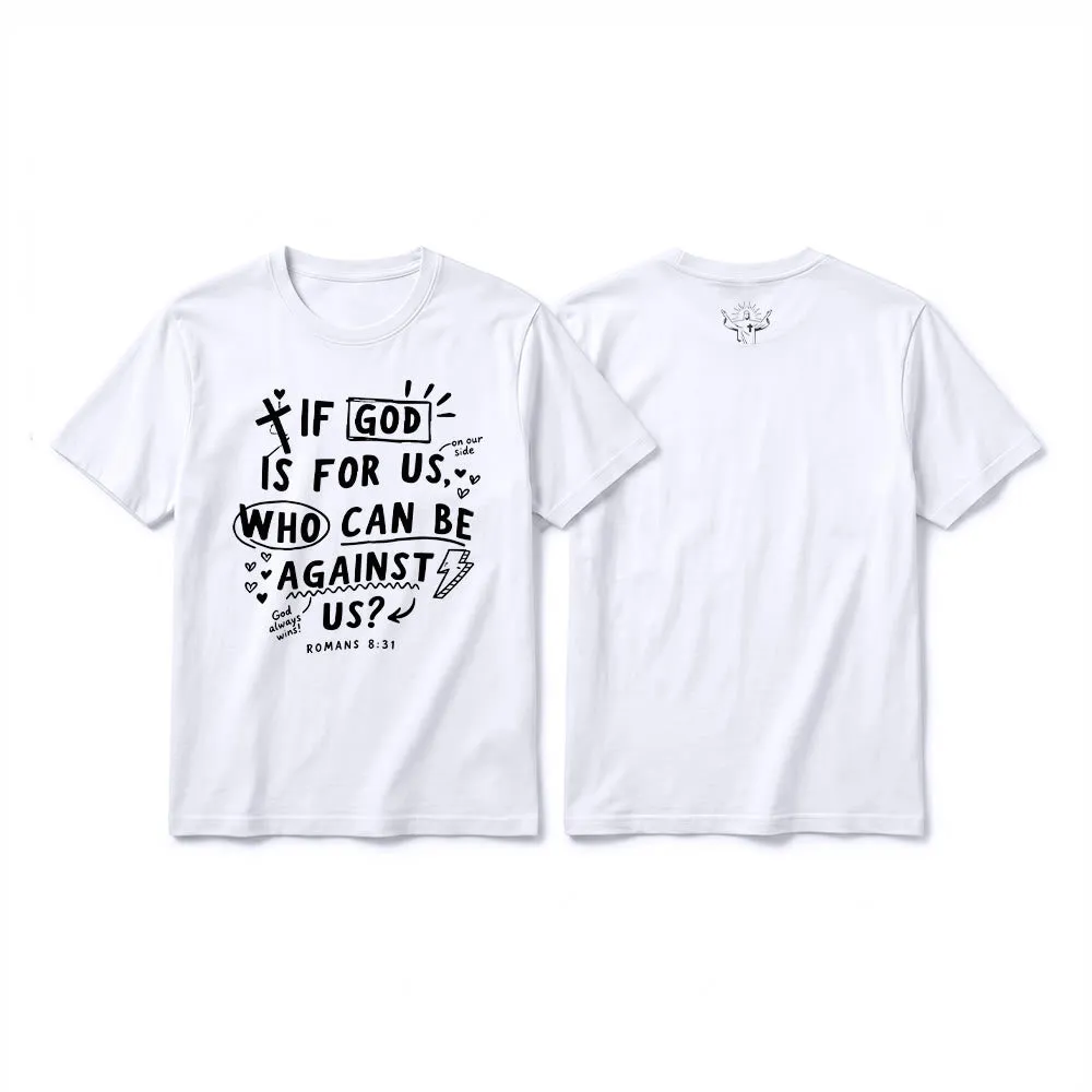 Christianartworkshop "If God Is For Us Who Can Be Against Us Romans 8:31" Premium Short Sleeve T-Shirt sold by Christian Art Workshop product image thumbnail 5
