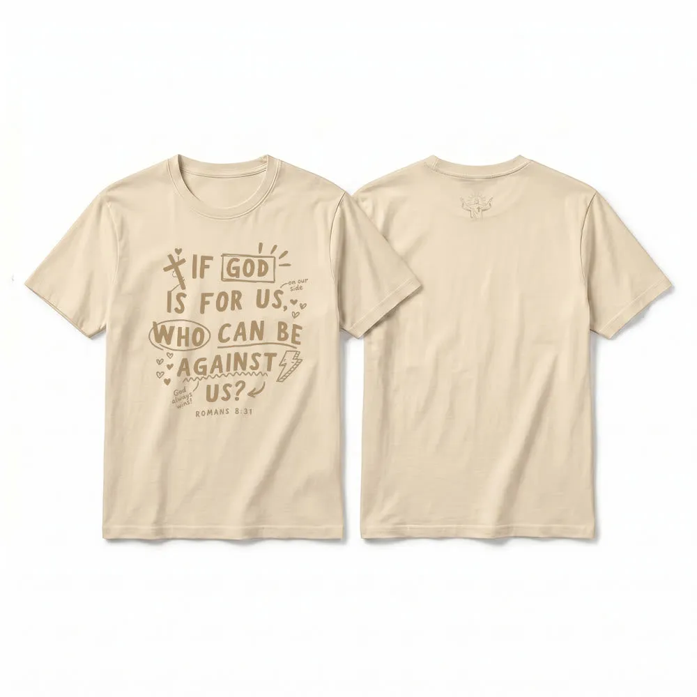 Christianartworkshop "If God Is For Us Who Can Be Against Us Romans 8:31" Premium Short Sleeve T-Shirt sold by Christian Art Workshop product image thumbnail 2