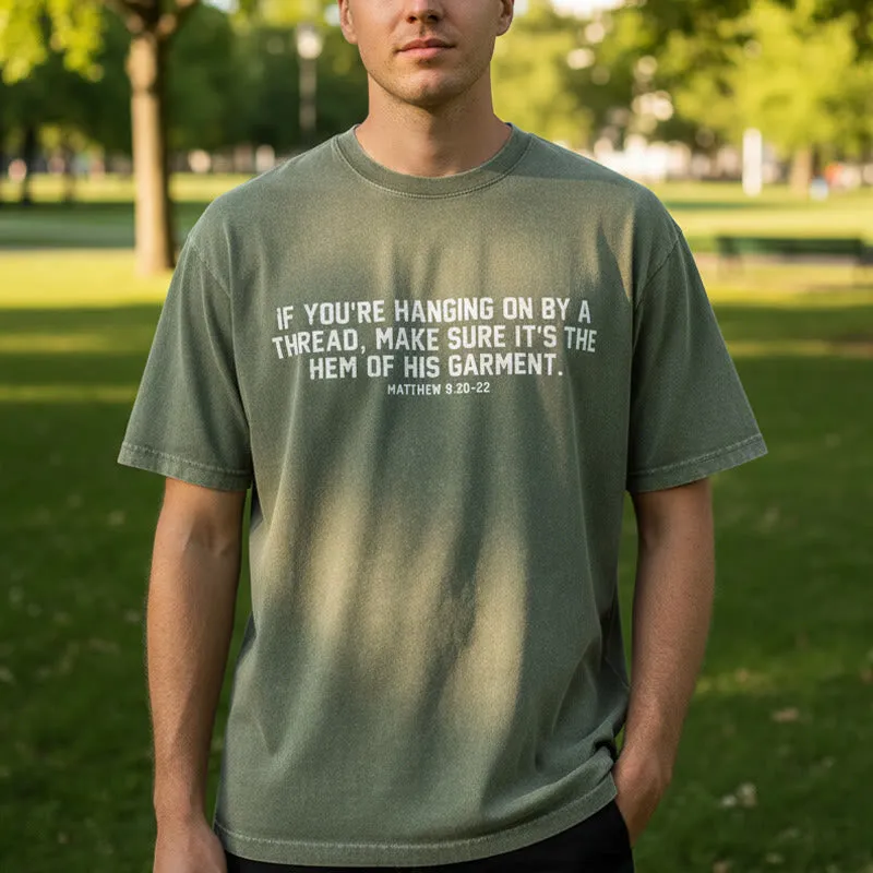 Christianartworkshop Matthew 9:20-22 Scripture Statement Washed Unisex T-Shirt made by Christian Art Workshop