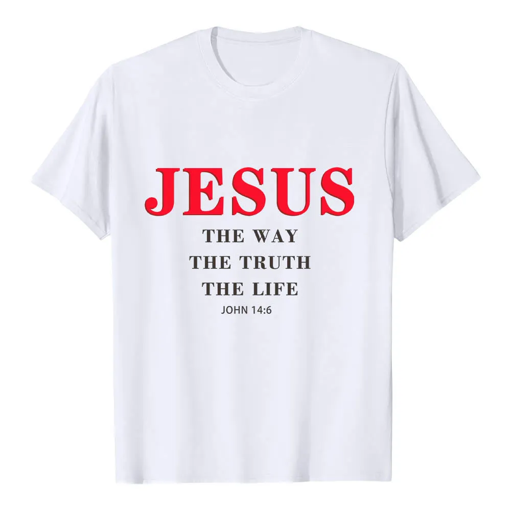 Christianartworkshop Large Bold Serif JESUS The Way The Truth The Life John 14:6 Print Premium Short Sleeve T-Shirt sold by Christian Art Workshop