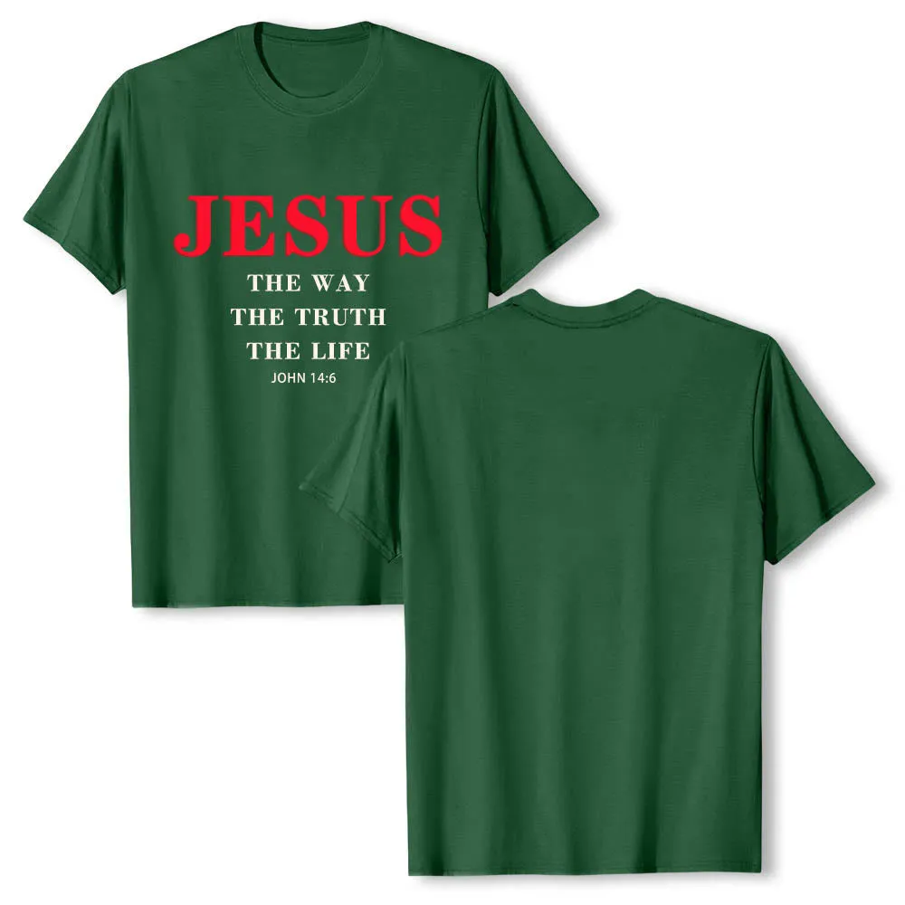 Christianartworkshop Large Bold Serif JESUS The Way The Truth The Life John 14:6 Print Premium Short Sleeve T-Shirt sold by Christian Art Workshop product image thumbnail 5