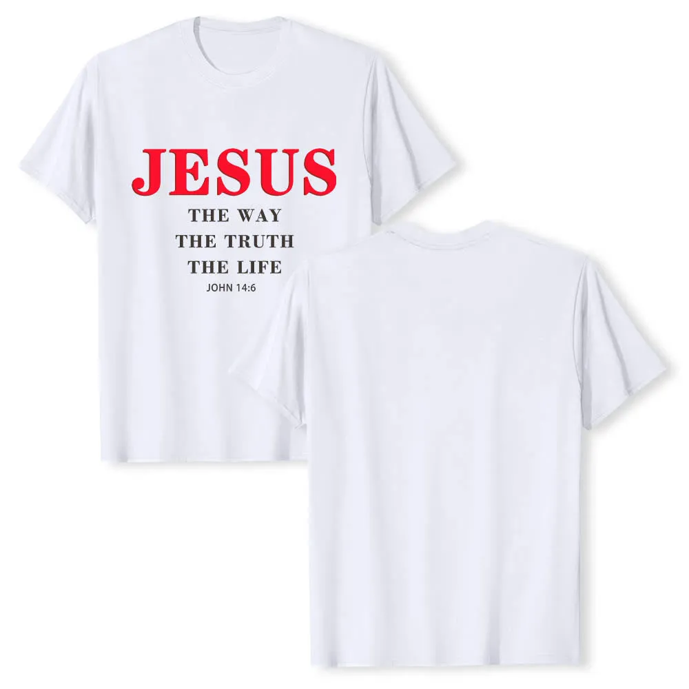 Christianartworkshop Large Bold Serif JESUS The Way The Truth The Life John 14:6 Print Premium Short Sleeve T-Shirt sold by Christian Art Workshop product image thumbnail 2