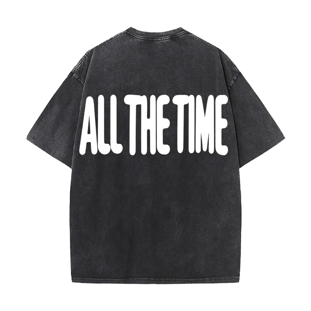 Christianartworkshop Two-Sided Oversized Bubble Block GOD IS GOOD Front ALL THE TIME Back Plain Bold Text Vintage Washed T-Shirt sold by Christian Art Workshop product image thumbnail 3