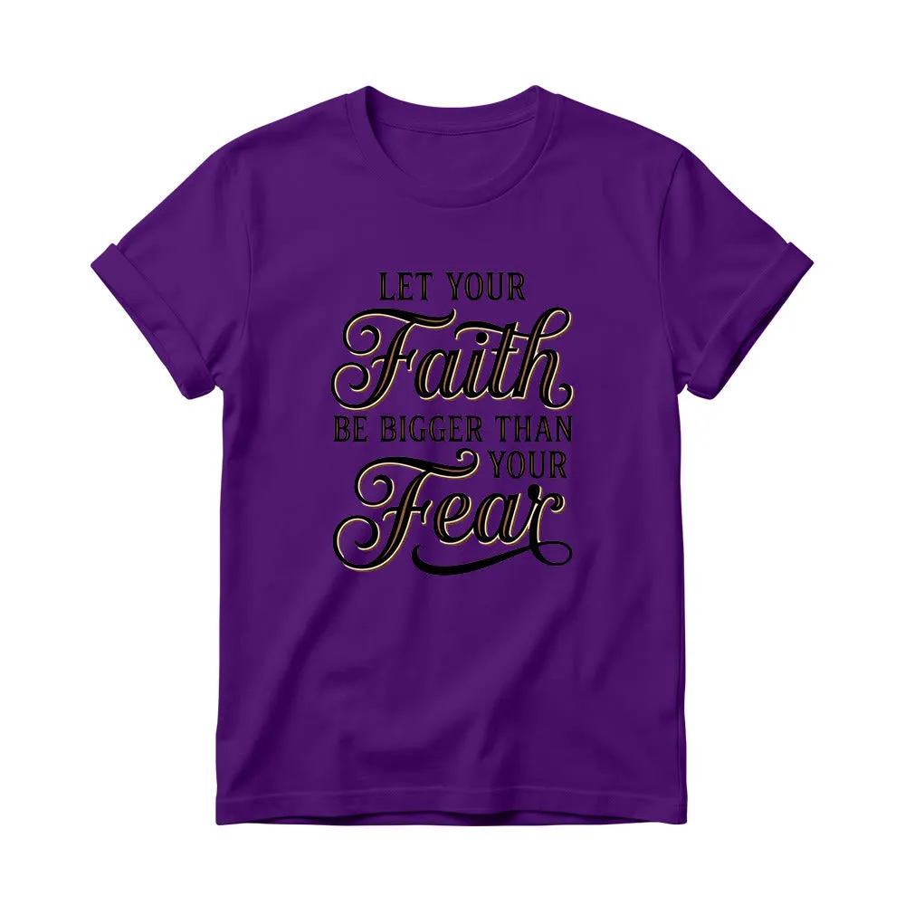 Christianartworkshop Decorative Cursive Key Faith & Fear Word Accent Casual Women’s Crewnecks T-shirt sold by Christian Art Workshop product image thumbnail 4