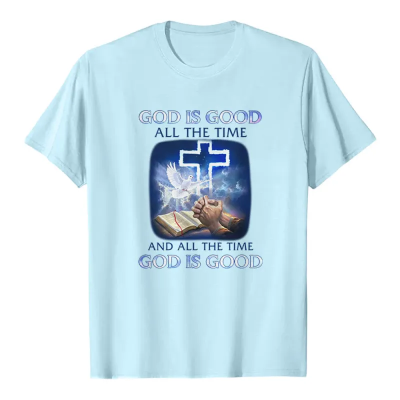 Christianartworkshop God Is Good All The Time Cross Dove Bible Print Classic T-shirt made by Christian Art Workshop