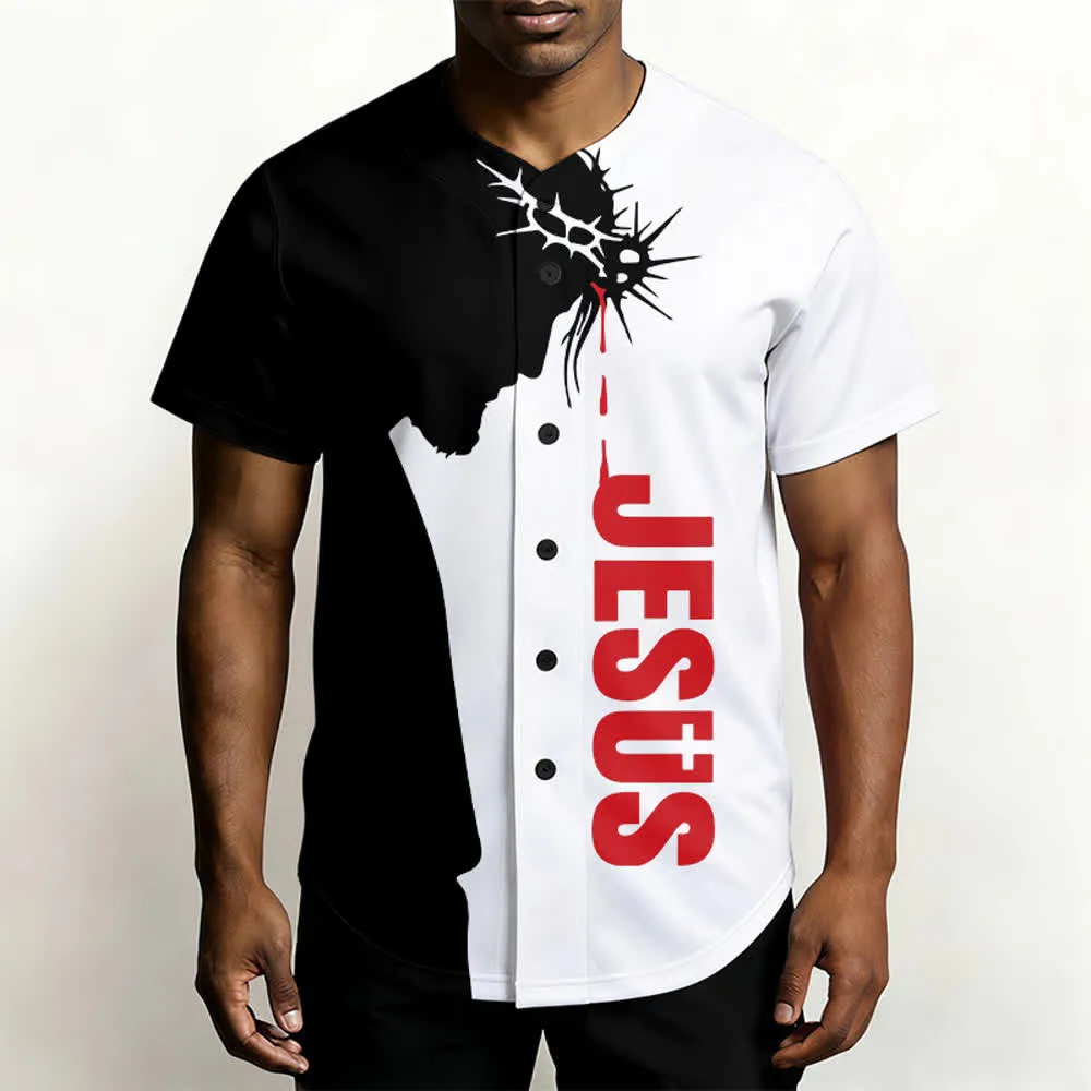 Christianartworkshop Jesus My Everything Split Faith Unisex Baseball Jersey sold by Christian Art Workshop product image thumbnail 4