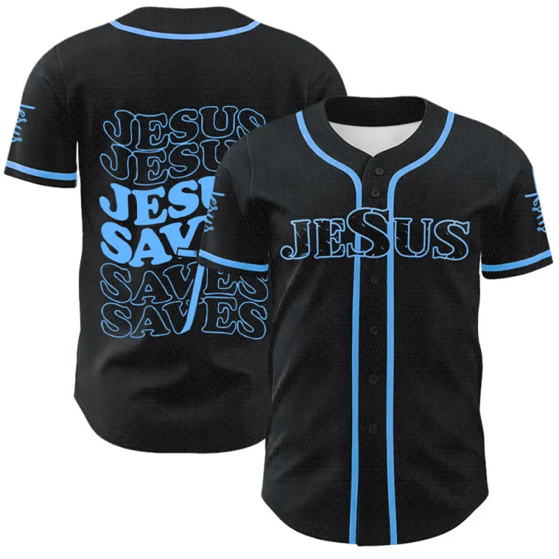 Christianartworkshop Jesus Saves Faith Statement Unisex Custom Baseball Jersey made by Christian Art Workshop