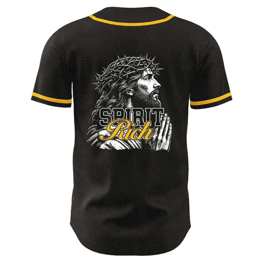 Christianartworkshop Jesus Spirit Rich Crown Of Thorns Portrait Unisex Baseball Jersey sold by Christian Art Workshop product image thumbnail 5