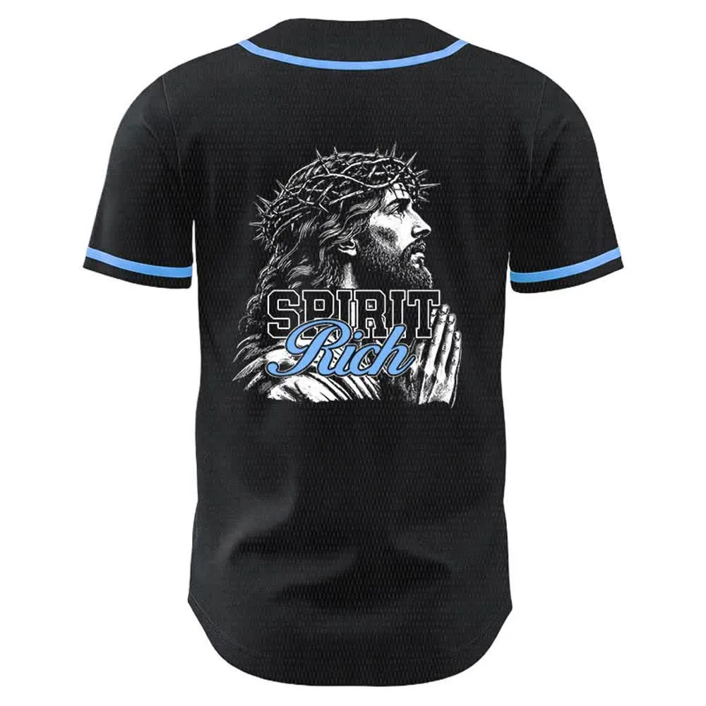 Christianartworkshop Jesus Spirit Rich Crown Of Thorns Portrait Unisex Baseball Jersey sold by Christian Art Workshop product image thumbnail 2