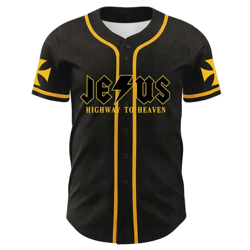 Christianartworkshop Jesus Highway To Heaven Lion Of Judah Unisex Baseball Jersey sold by Christian Art Workshop product image thumbnail 3