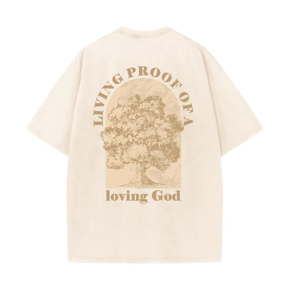 Christianartworkshop Living Proof Tree Oversized Washed T-Shirt sold by Christian Art Workshop product image thumbnail 5