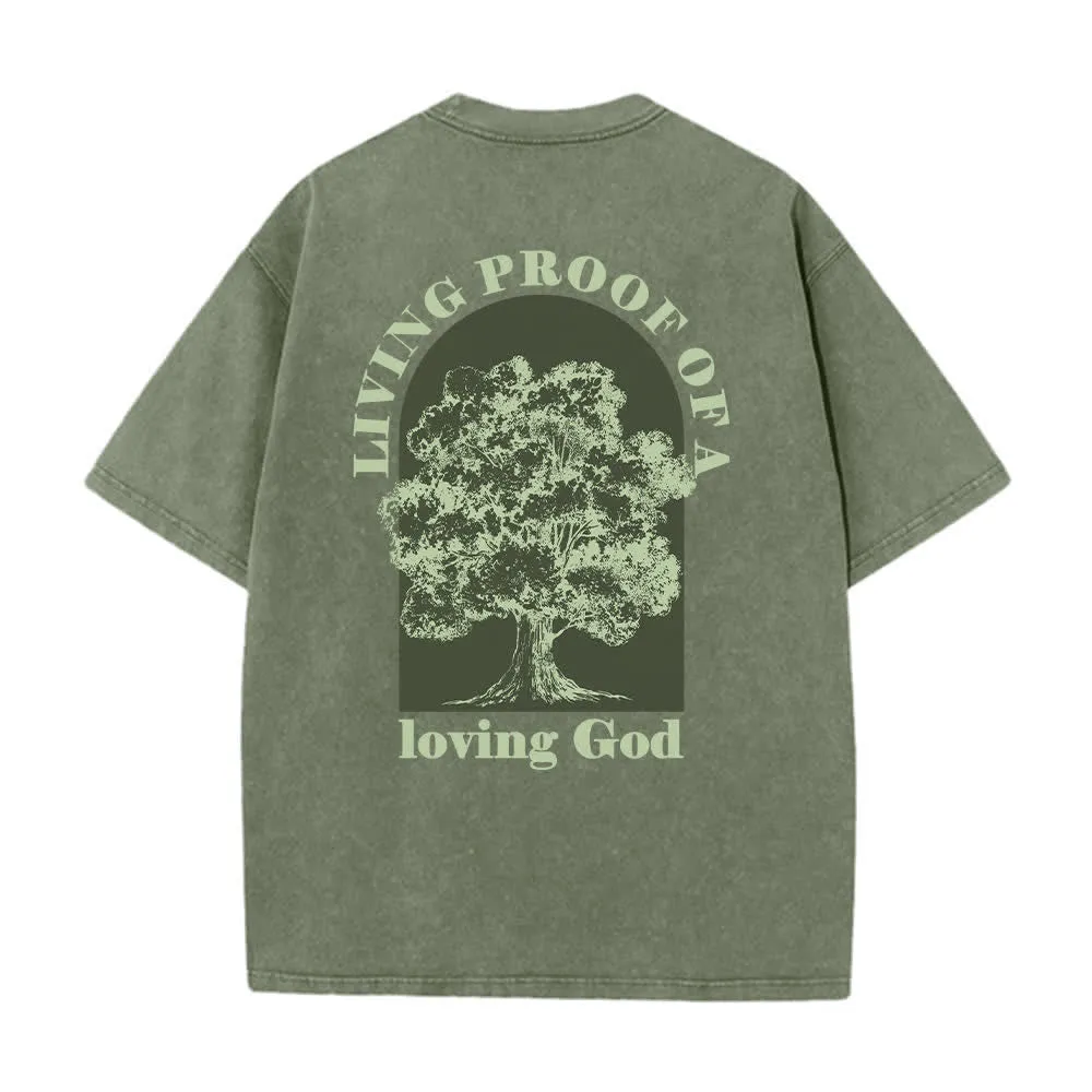 Christianartworkshop Living Proof Tree Oversized Washed T-Shirt sold by Christian Art Workshop product image thumbnail 2