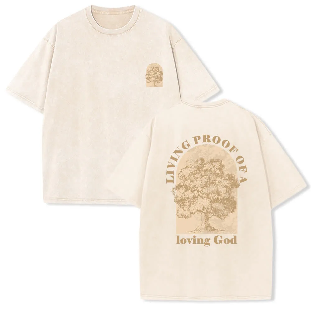 Christianartworkshop Living Proof Tree Oversized Washed T-Shirt sold by Christian Art Workshop product image thumbnail 4