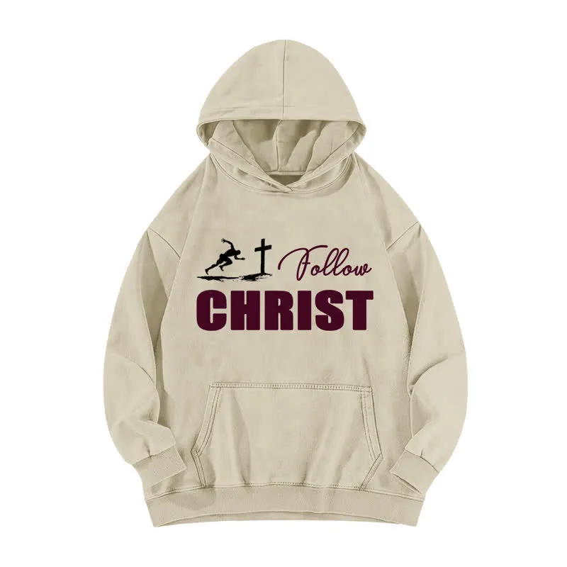 Christianartworkshop Follow Christ Cross Graphic Oversized Washed Hoodie made by Christian Art Workshop