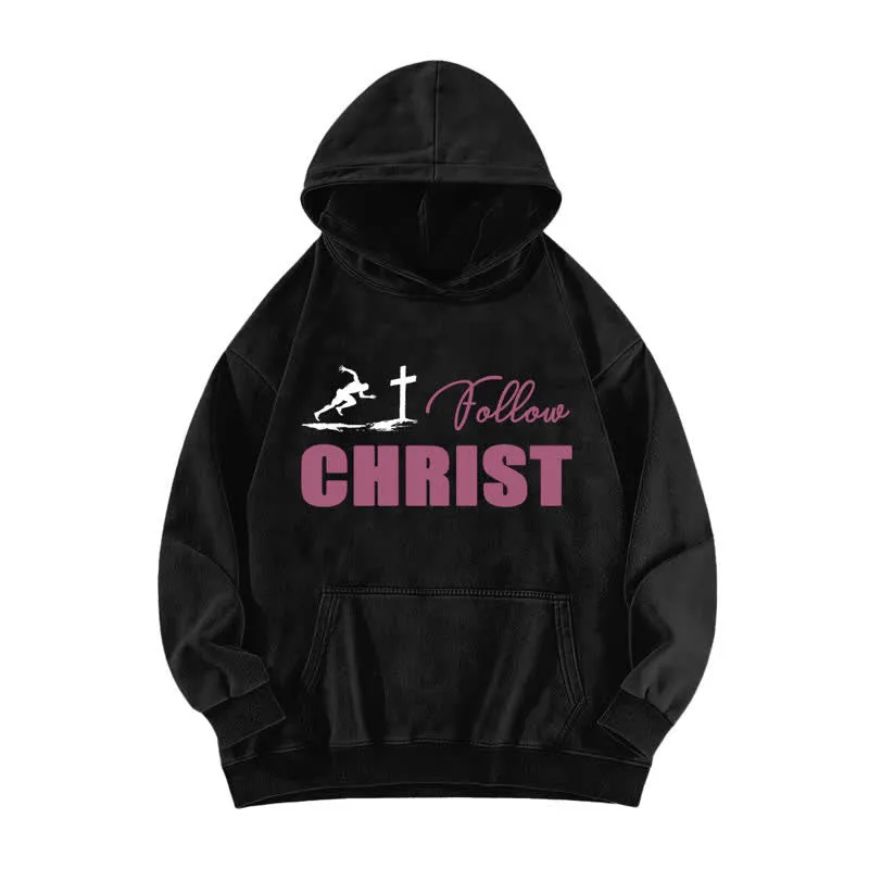 Christianartworkshop Follow Christ Cross Graphic Oversized Washed Hoodie sold by Christian Art Workshop product image thumbnail 2