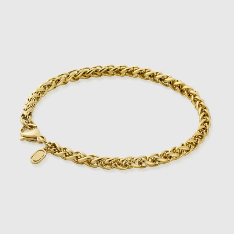 Wheat Bracelet (Gold) 5mm sold by DVVX