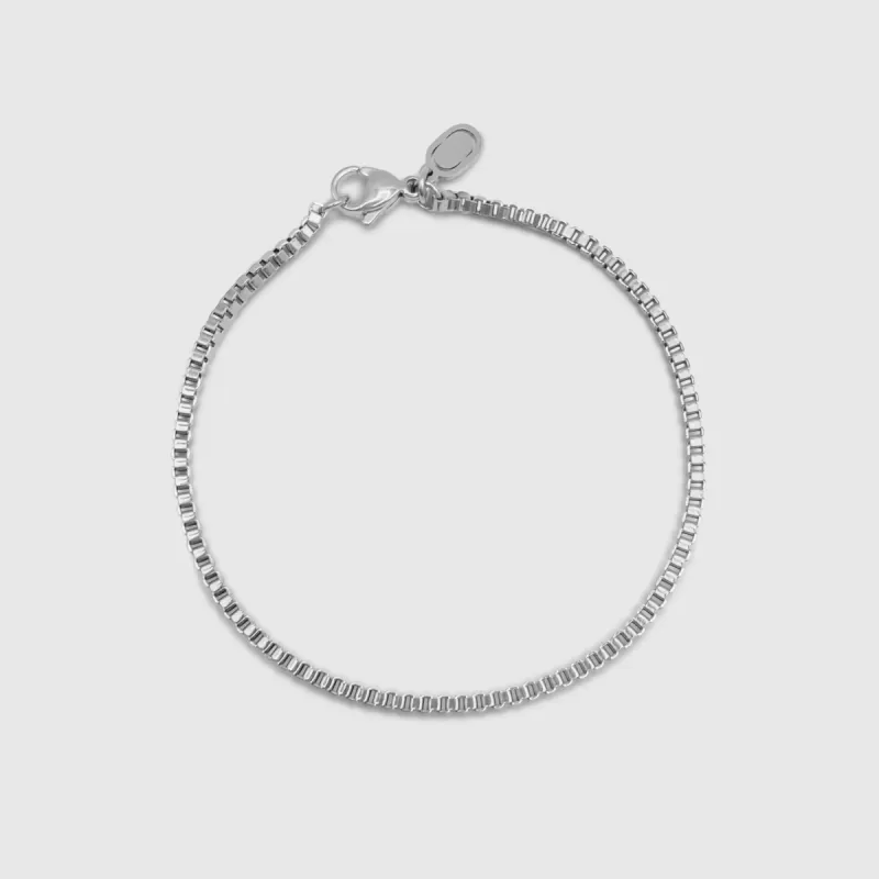 Box Bracelet (Silver) 2mm sold by DVVX