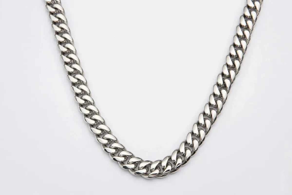 14mm Silver Cuban Link Chain sold by DVVX