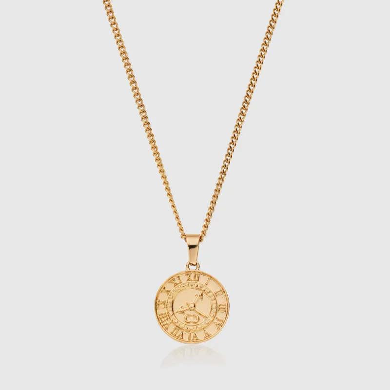Gold Clock Pendant Necklace sold by DVVX