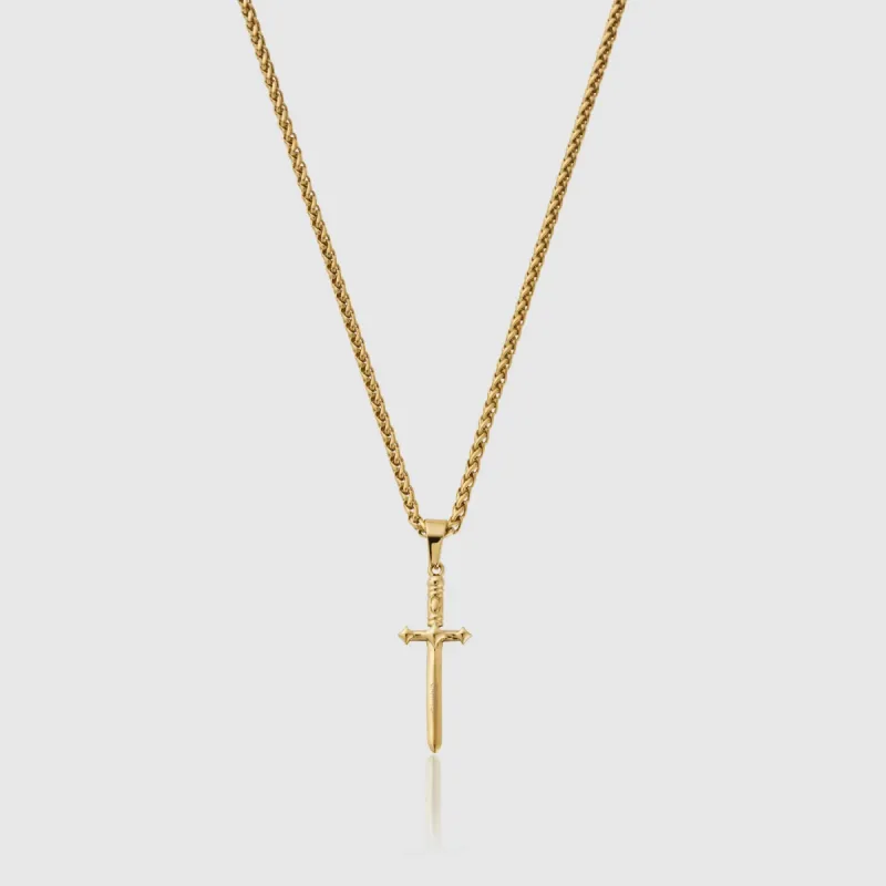 18K Gold Dagger Knife Charm Pendant Necklace sold by DVVX