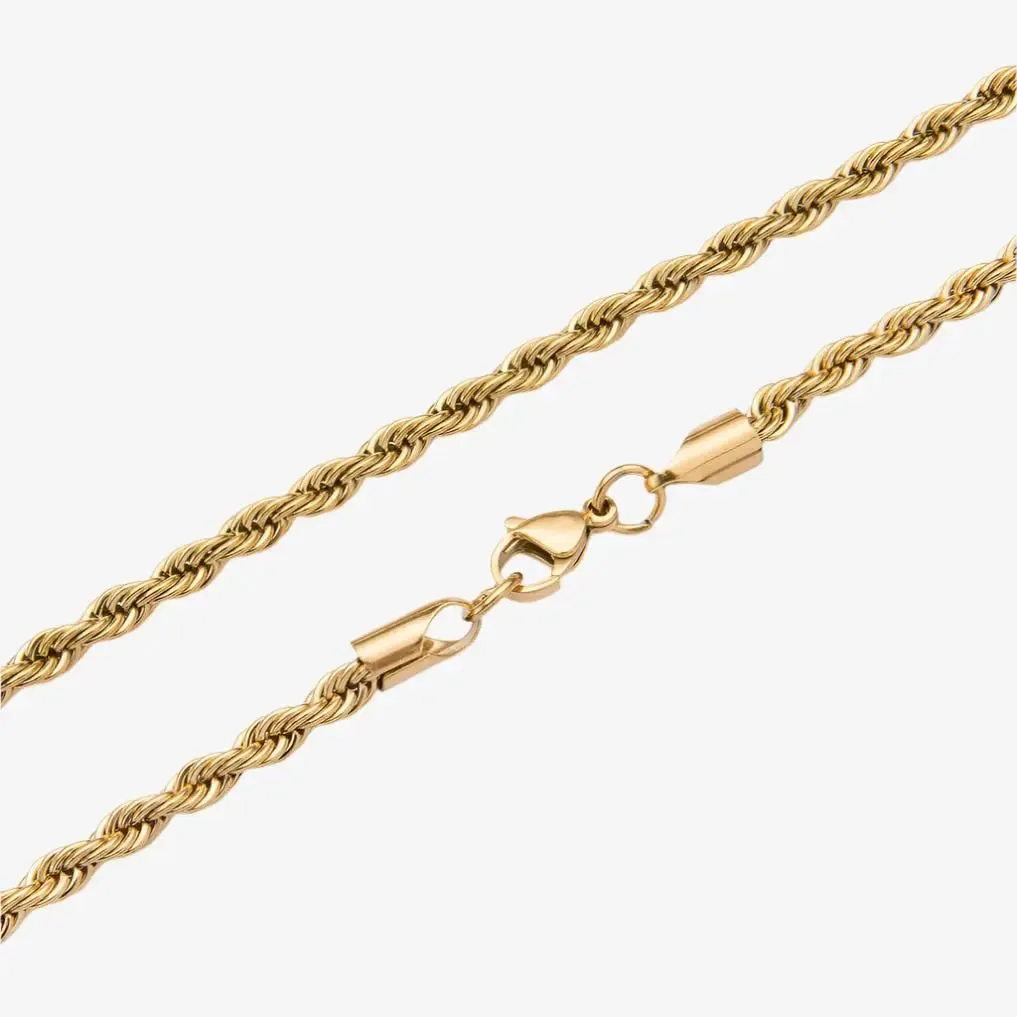 4mm Gold Rope Chain sold by DVVX product image thumbnail 3
