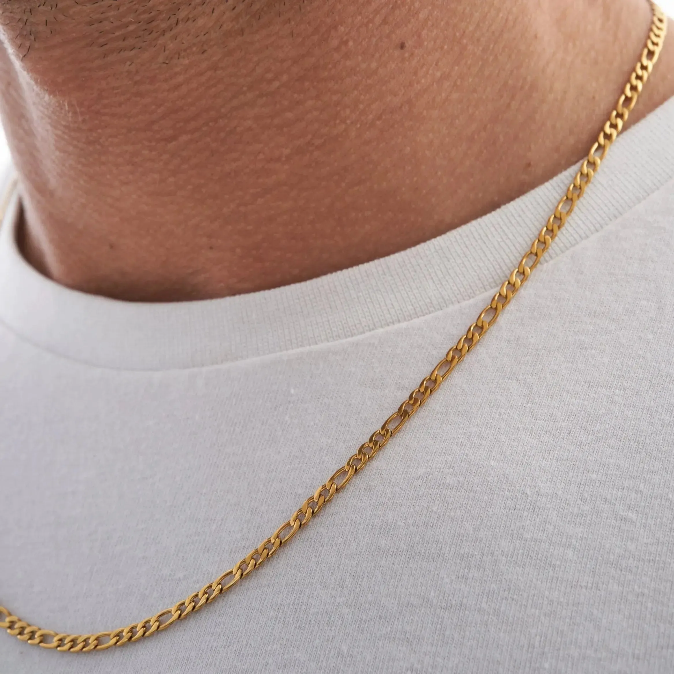 Gold Figaro Chains (3mm) Gold 26" sold by DVVX product image thumbnail 3