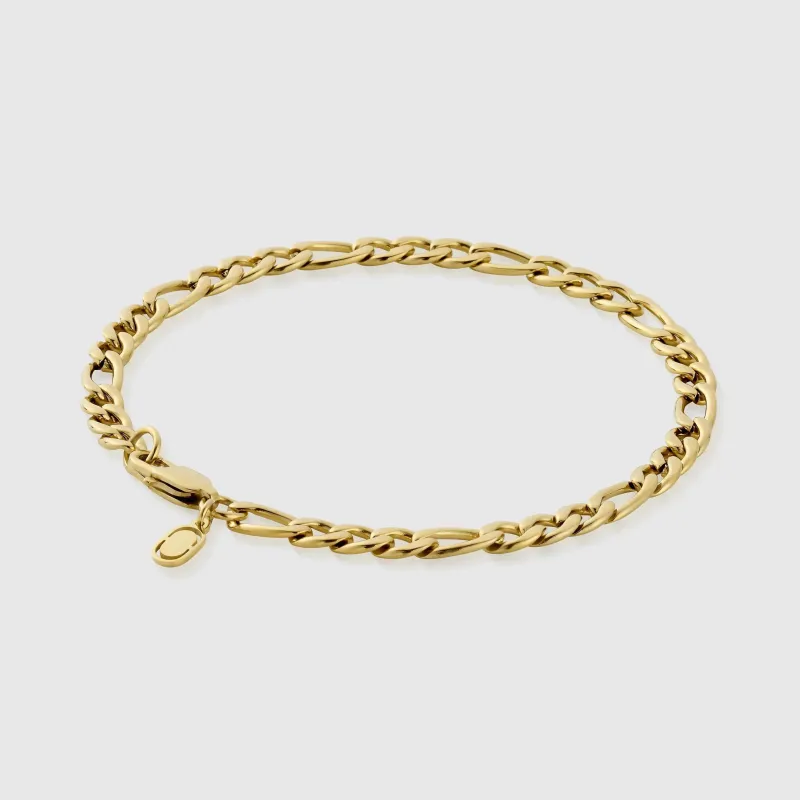 Gold Figaro Bracelet (5mm) Gold 7.5" sold by DVVX