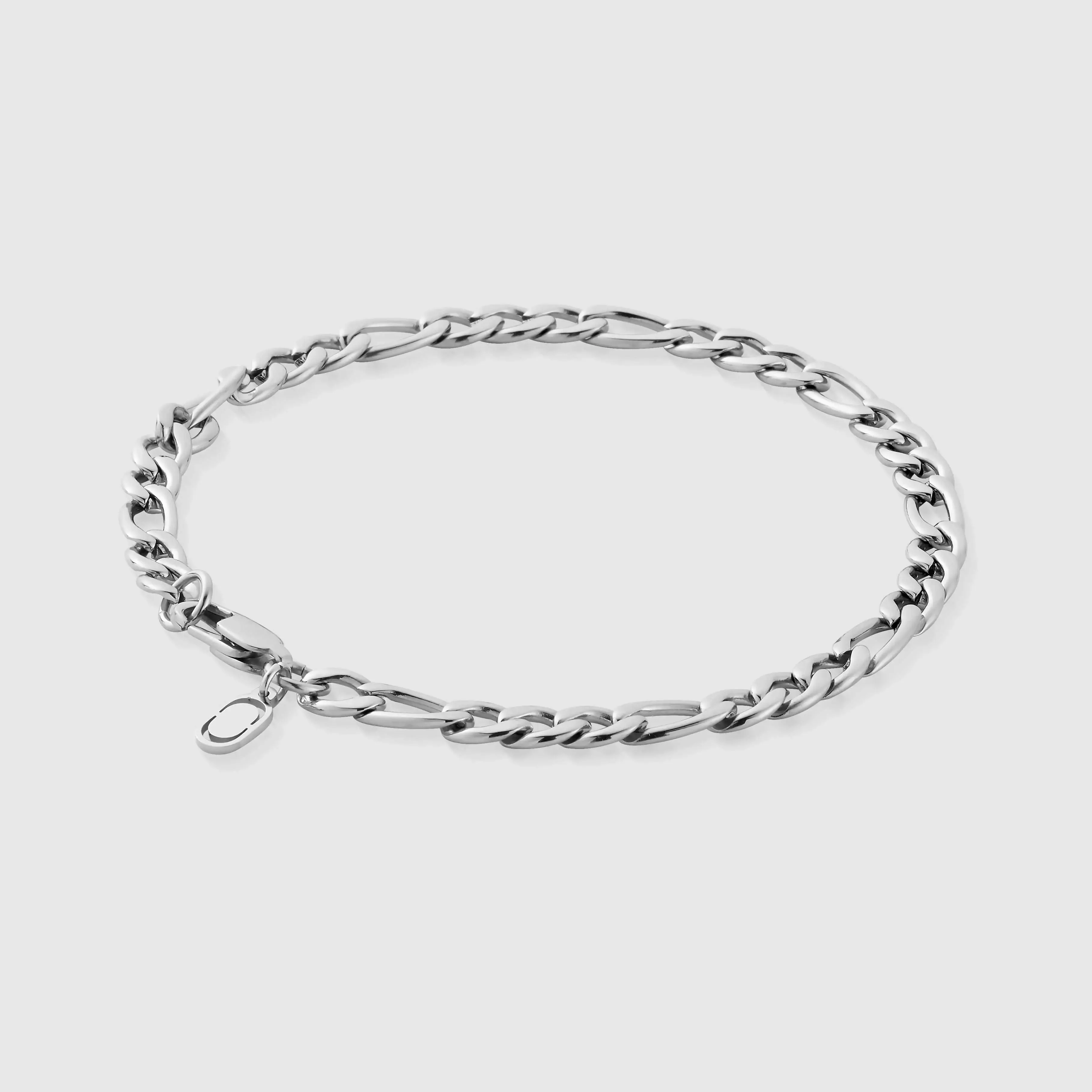 Figaro Bracelet (Silver) 5mm Silver 8.5" sold by DVVX