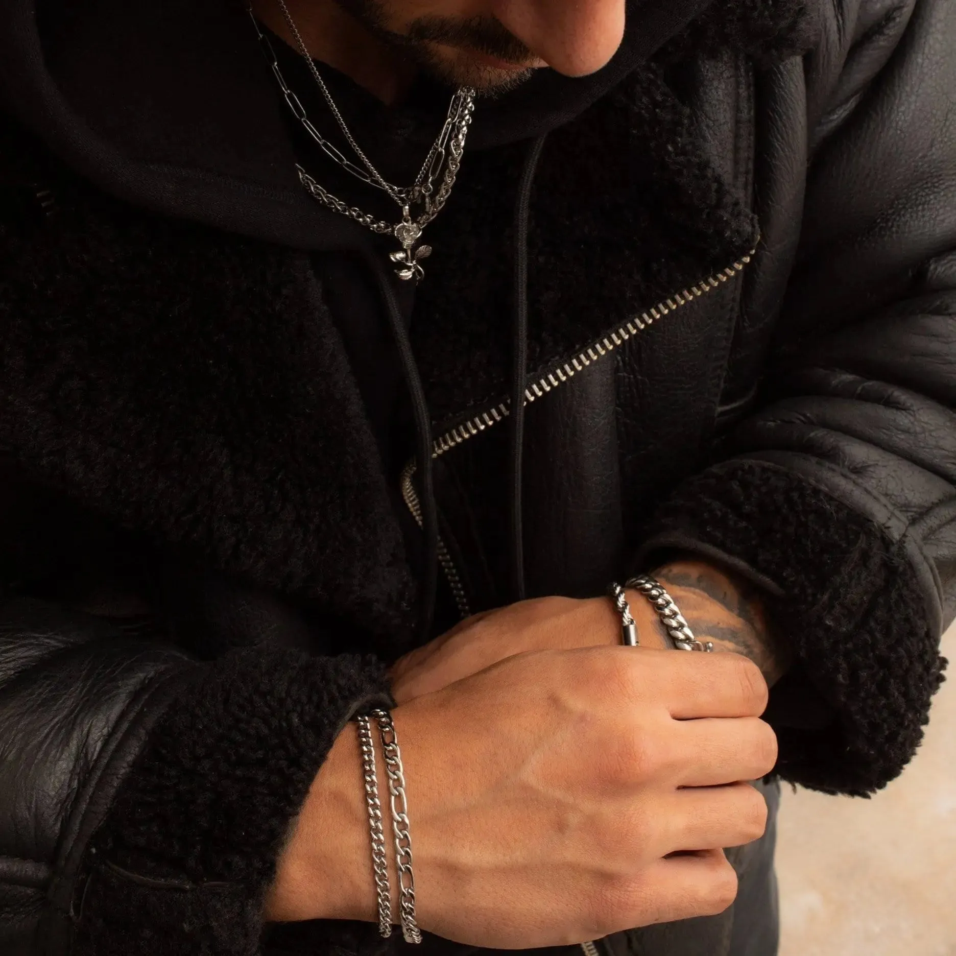 Figaro Bracelet (Silver) 5mm Silver 8.5" sold by DVVX product image thumbnail 4