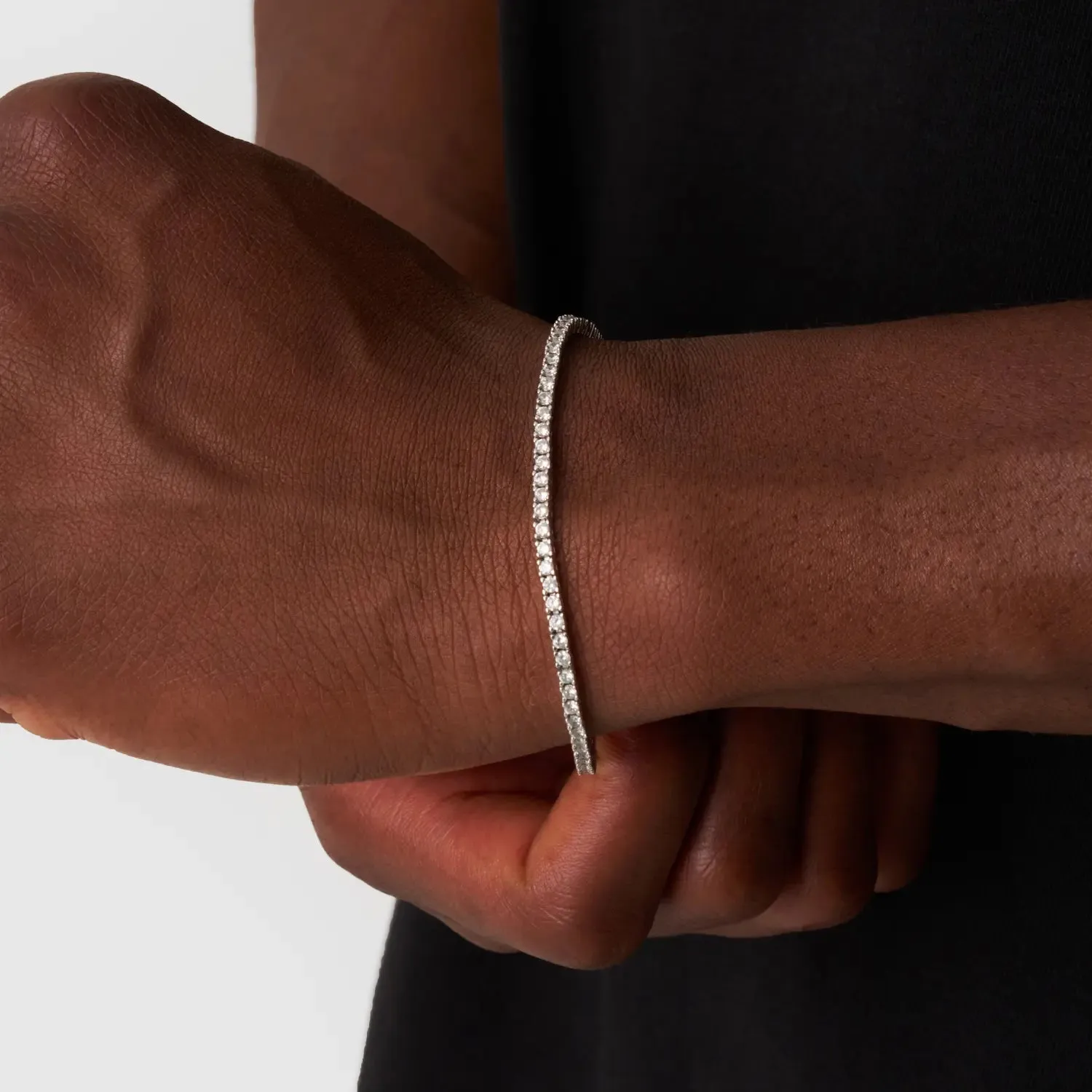 Tennis Bracelet (Silver) 2mm Silver 8.5" sold by DVVX product image thumbnail 3