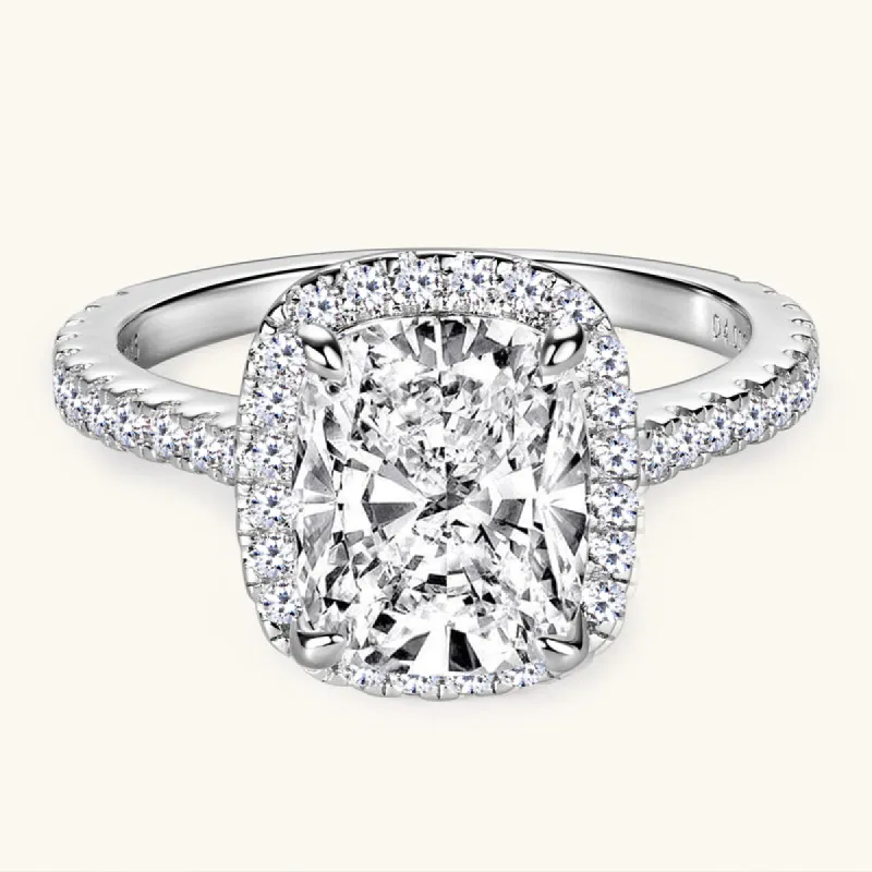 Passionate Love Premium Moissanite Halo Engagement Ring 4CT made by Jescojes