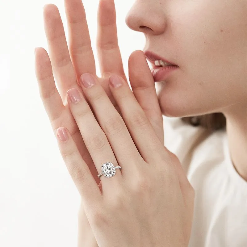 Passionate Love Premium Moissanite Halo Engagement Ring 4CT sold by Jescojes product image thumbnail 3