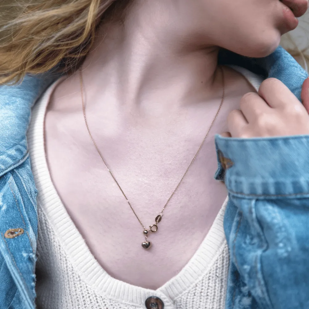 Romantic Heart Gold Pendant Necklace 18K sold by Jescojes product image thumbnail 2