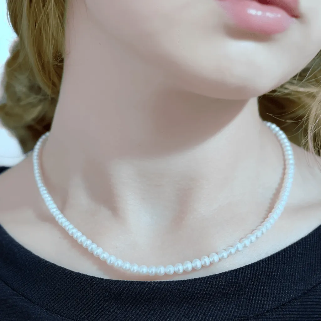 Charming Freshwater Pearl Strand Necklace 3.5-4mm 16"-18" sold by Jescojes product image thumbnail 2