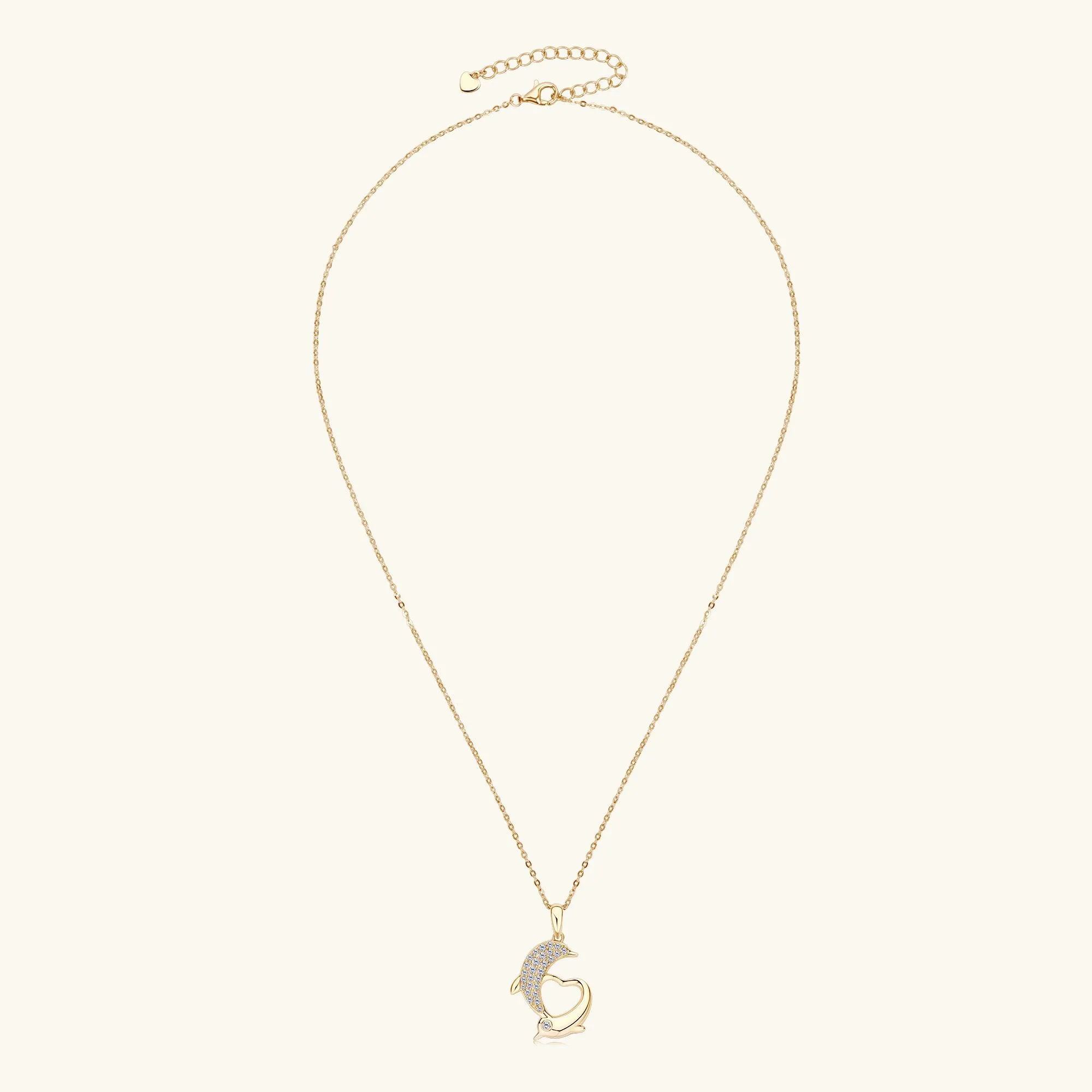 Gold Dolphin Premium Moissanite Pendant Necklace sold by Jescojes product image thumbnail 3