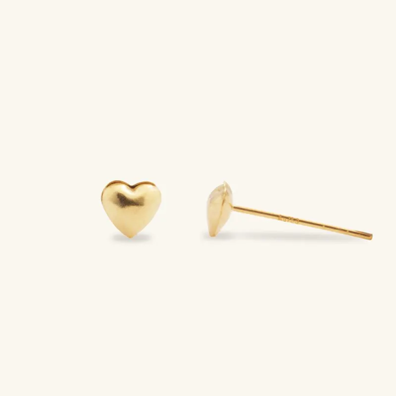 Shining Gold Heart Stud Earrings sold by Jescojes