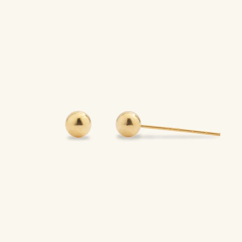 Shining Gold Ball Stud Earrings sold by Jescojes