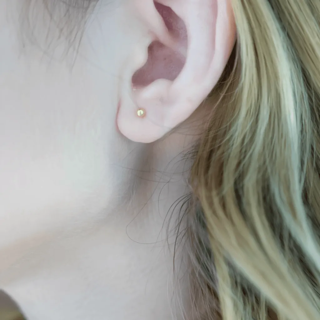 Shining Gold Ball Stud Earrings sold by Jescojes product image thumbnail 2