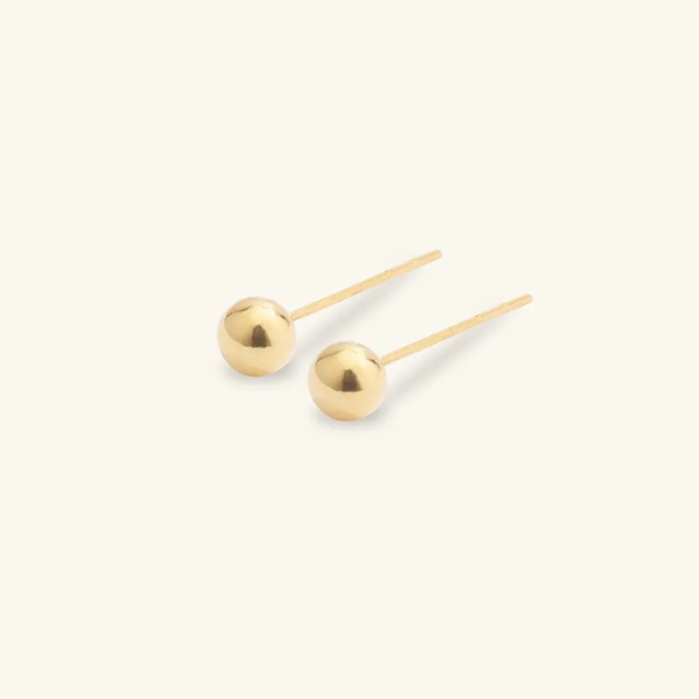 Shining Gold Ball Stud Earrings sold by Jescojes product image thumbnail 4