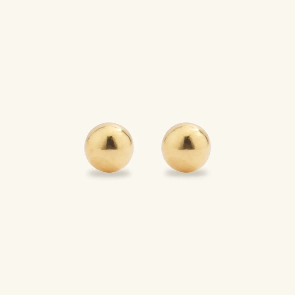 Shining Gold Ball Stud Earrings sold by Jescojes product image thumbnail 3