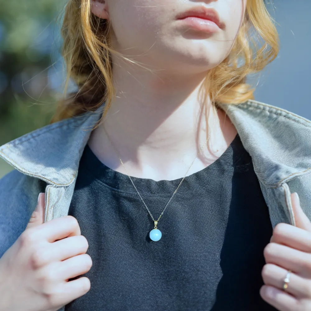 Shining 18K Gold Premium Pearl Pendant Necklace sold by Jescojes product image thumbnail 4